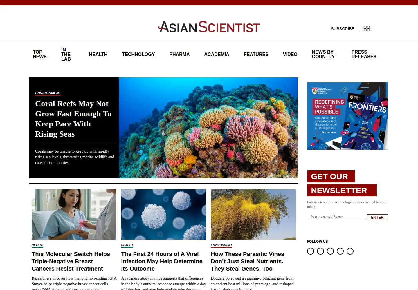 Screenshot of asianscientist.com