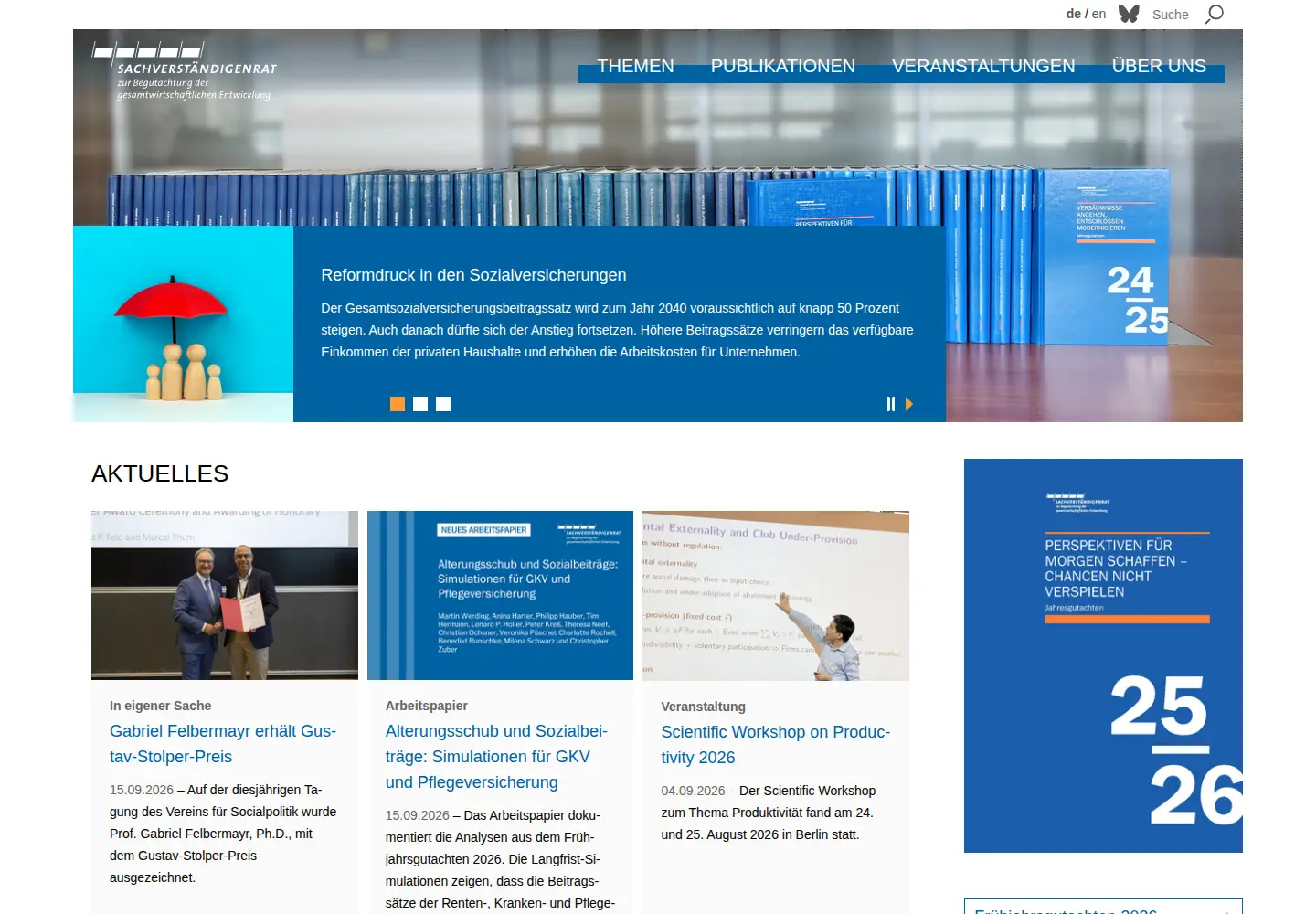Screenshot of sachverstaendigenrat-wirtschaft.de