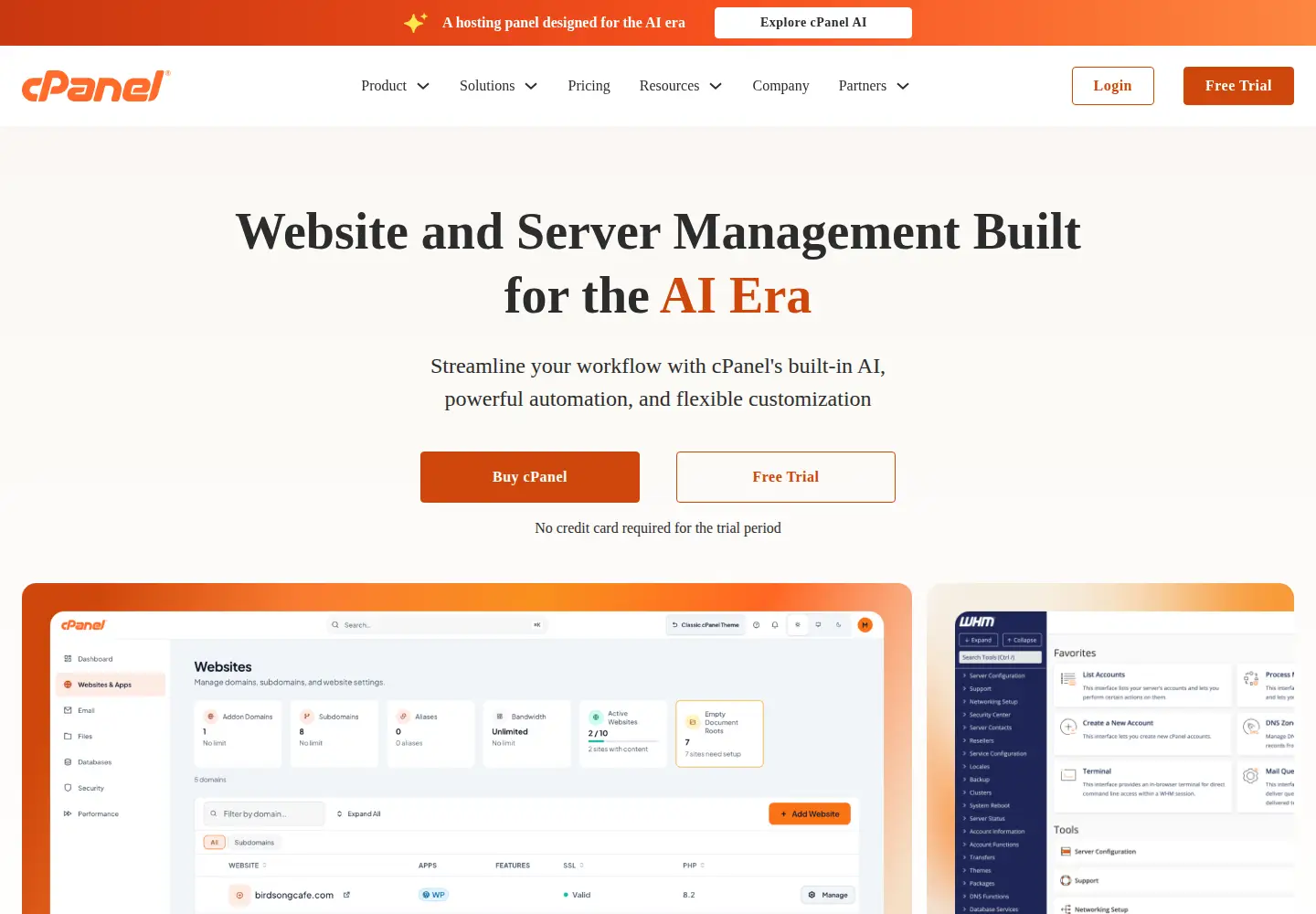 Screenshot of cpanel.net