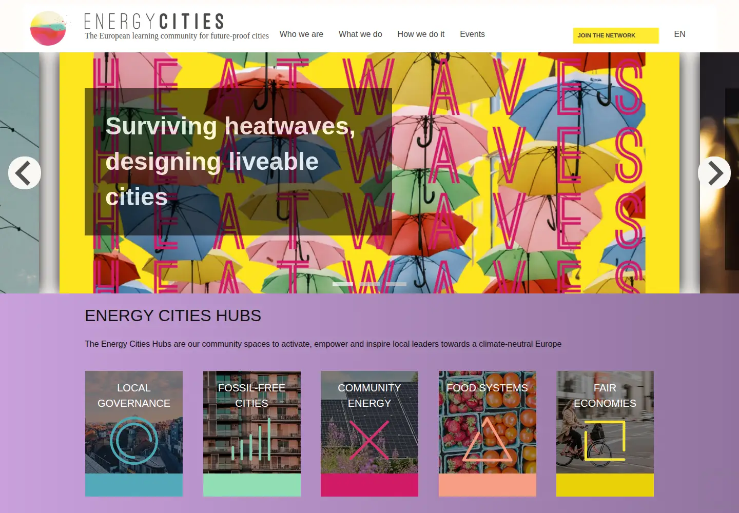 Screenshot of energy-cities.eu