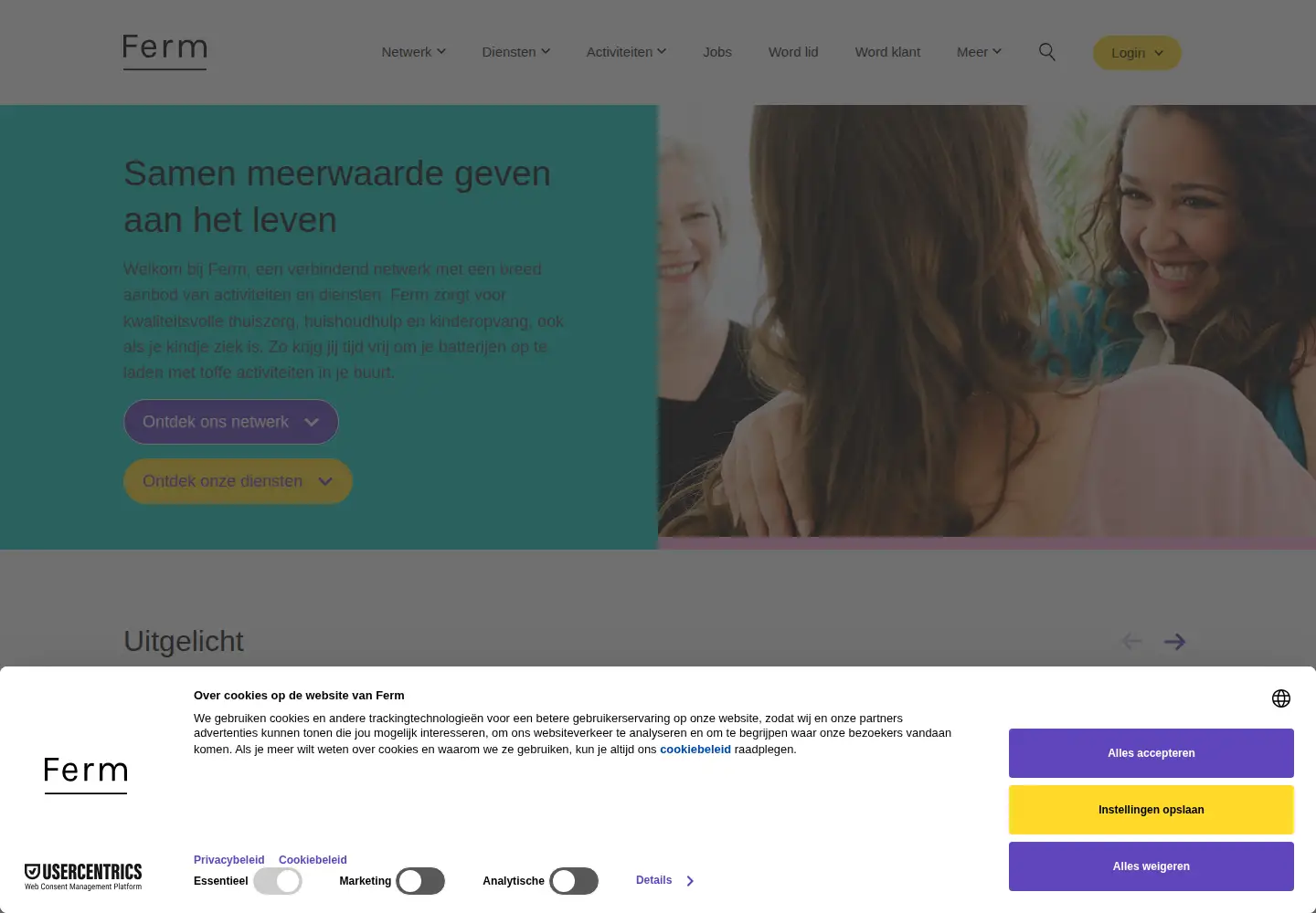 Screenshot of samenferm.be