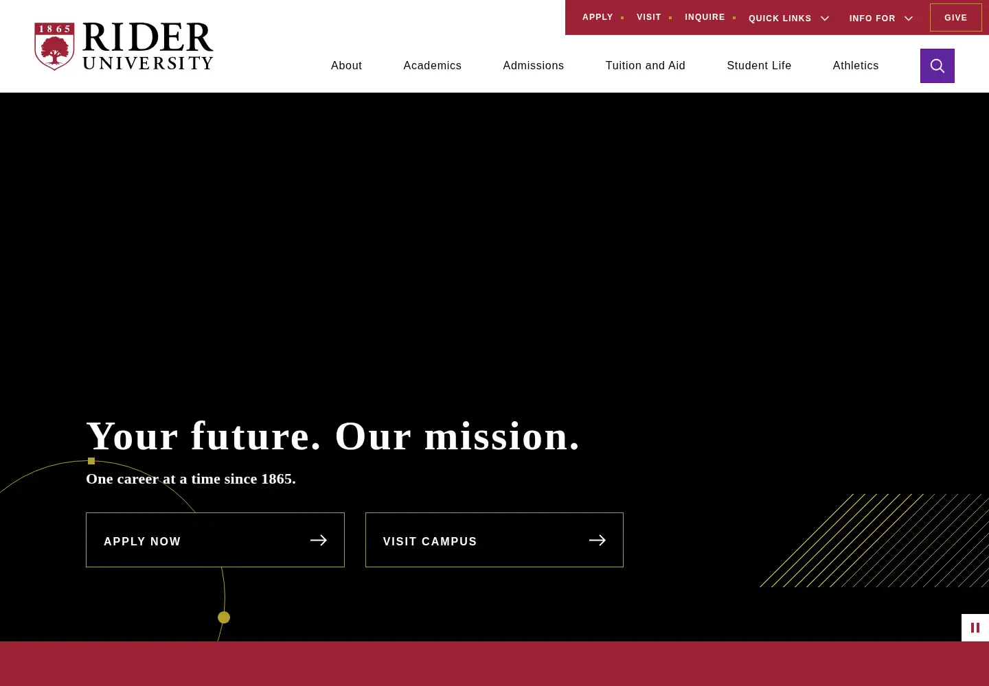 Screenshot of rider.edu
