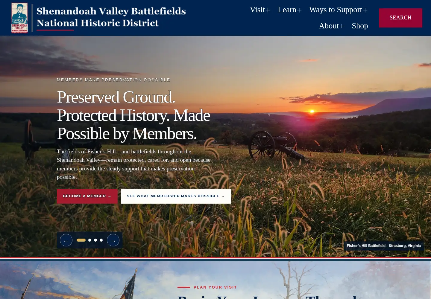 Screenshot of shenandoahatwar.org