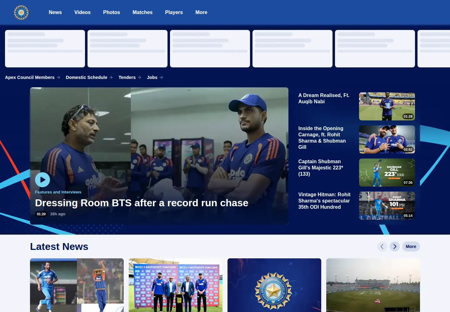 Screenshot of bcci.tv