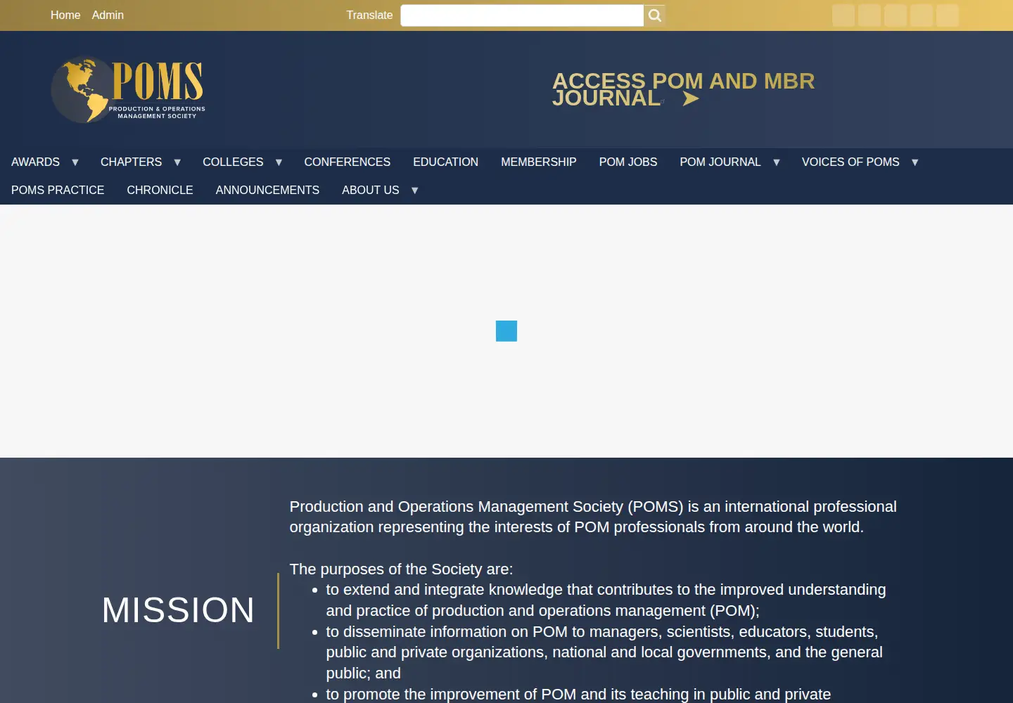 Screenshot of poms.org
