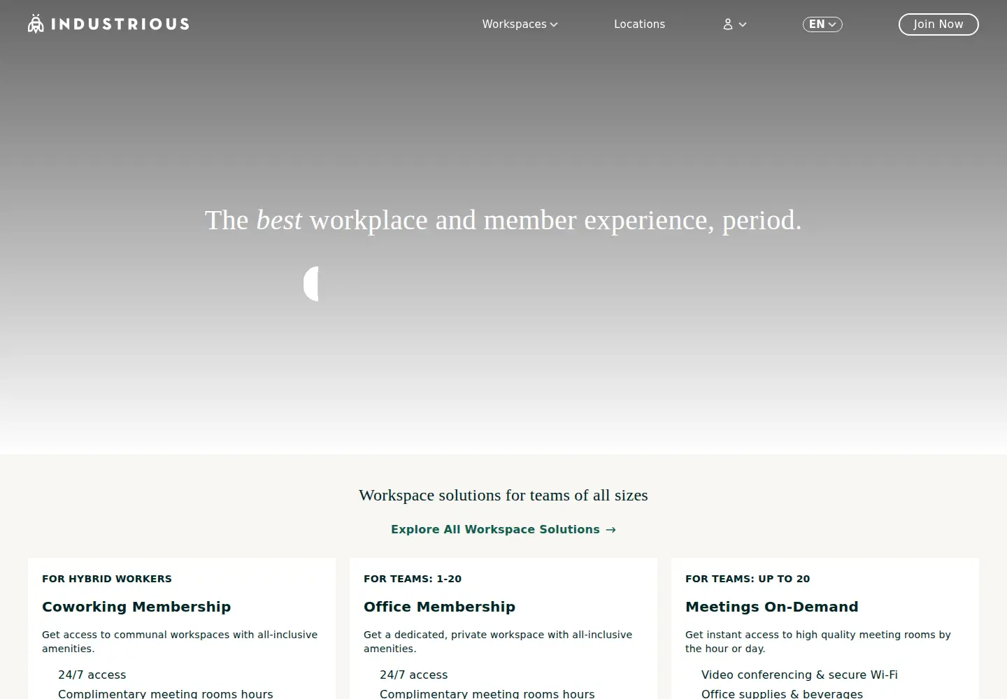 Screenshot of industriousoffice.com