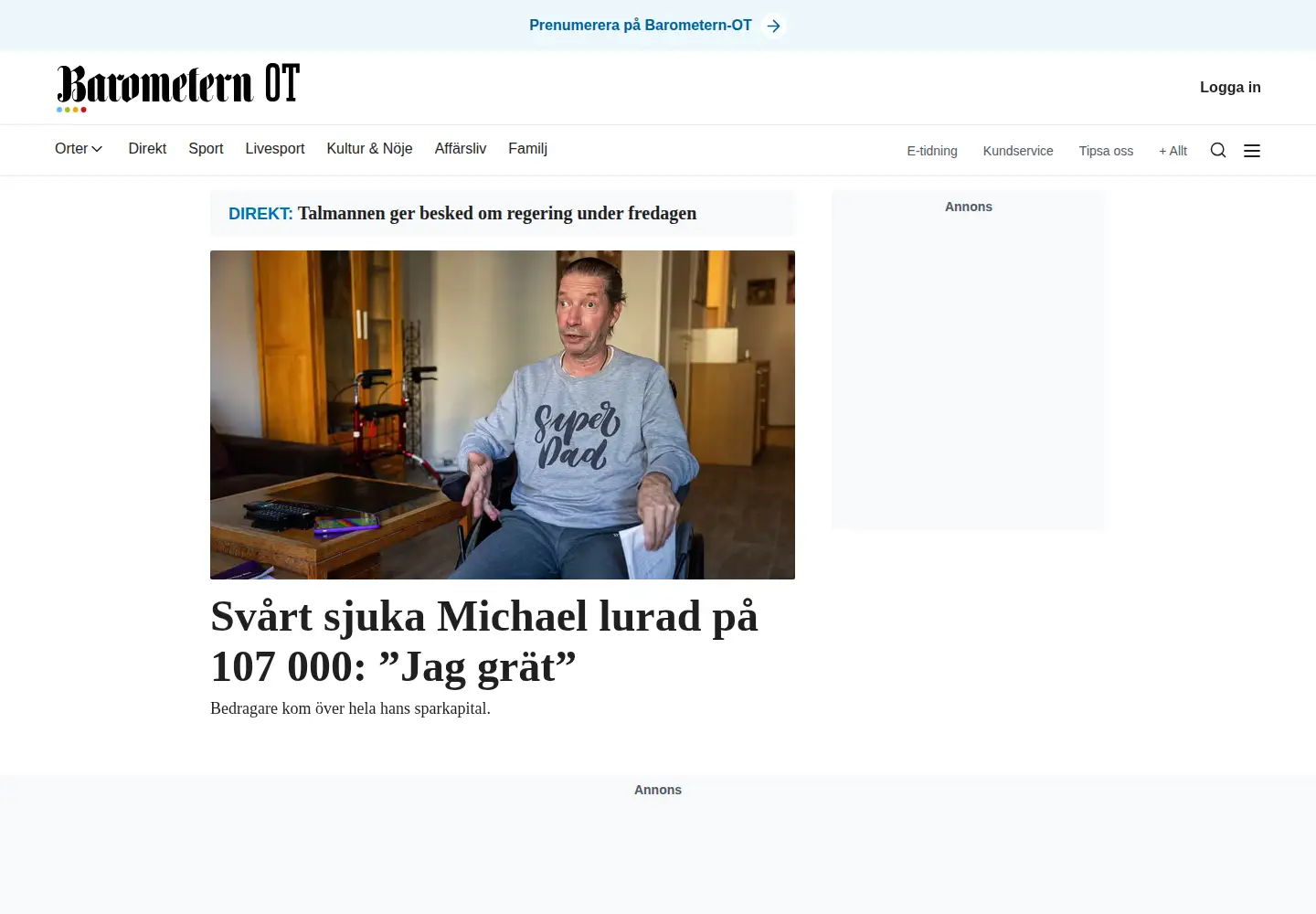 Screenshot of barometern.se