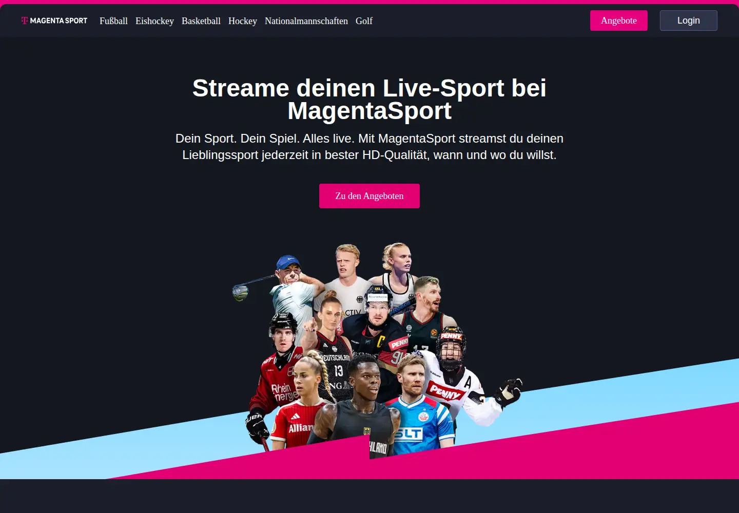Screenshot of magentasport.de
