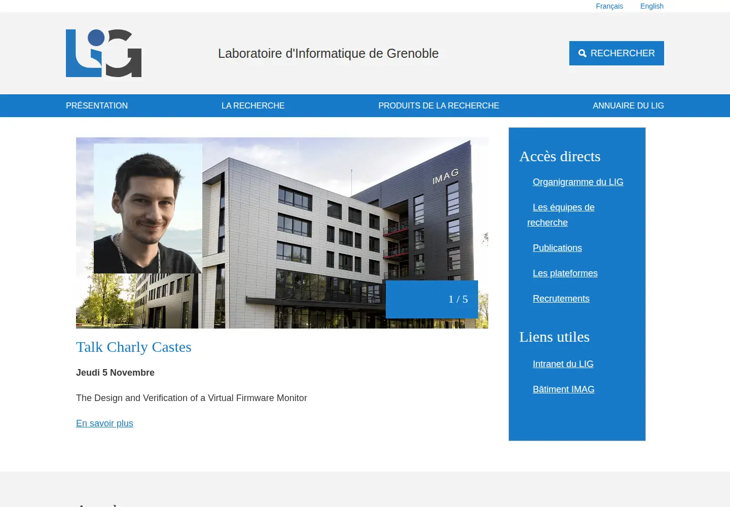 Screenshot of liglab.fr