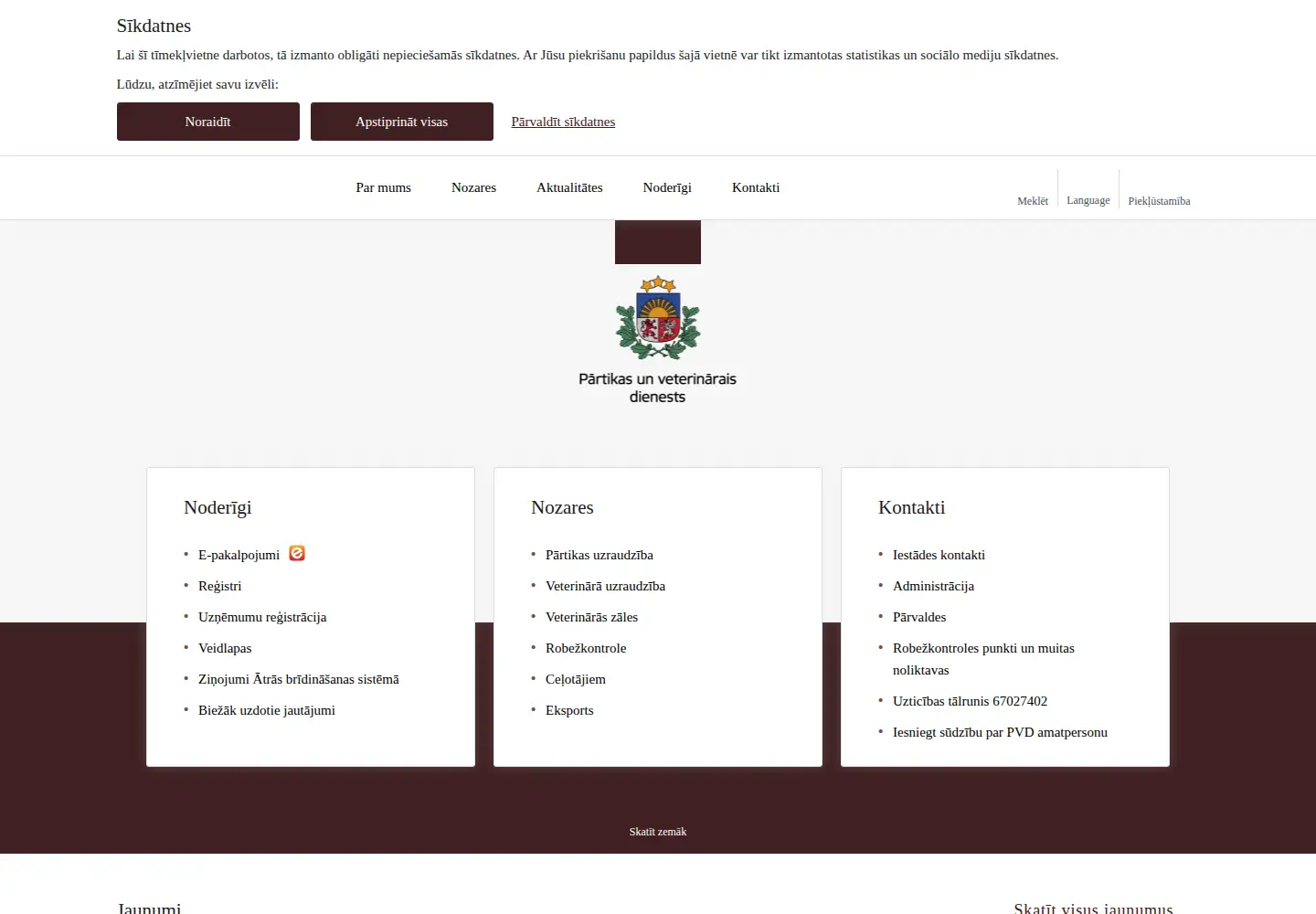 Screenshot of pvd.gov.lv