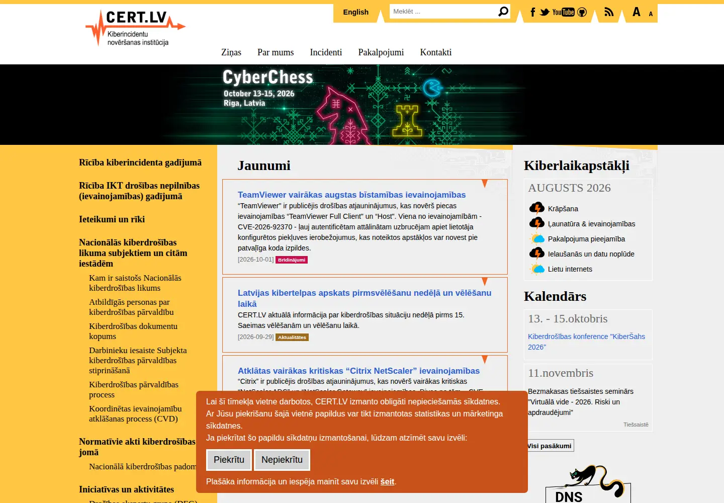 Screenshot of cert.lv