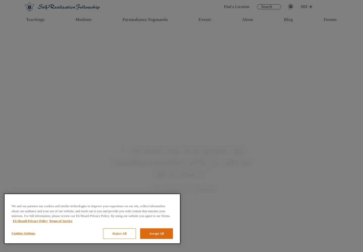 Screenshot of yogananda.org