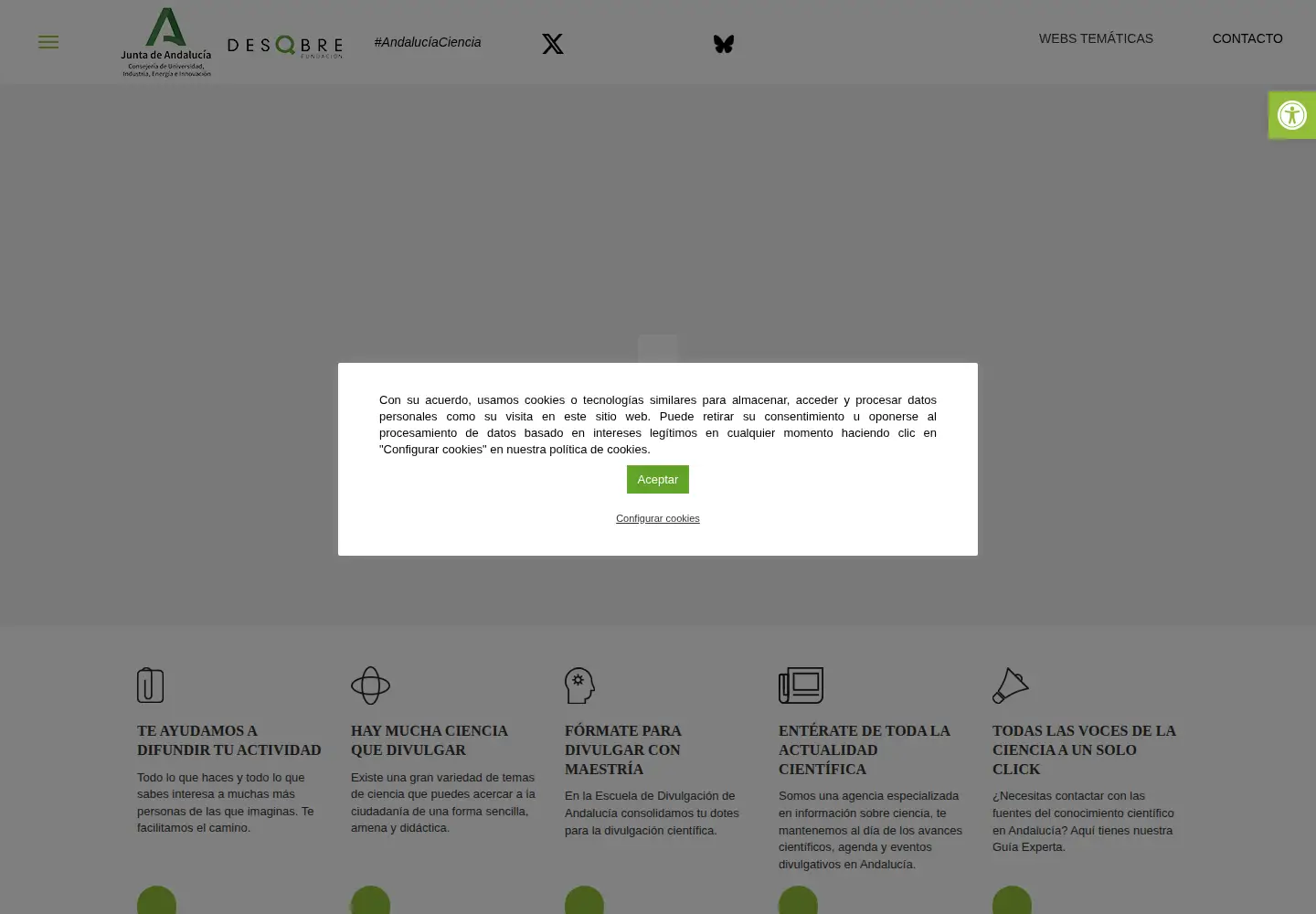 Captured homepage of fundaciondescubre.es in the current scan