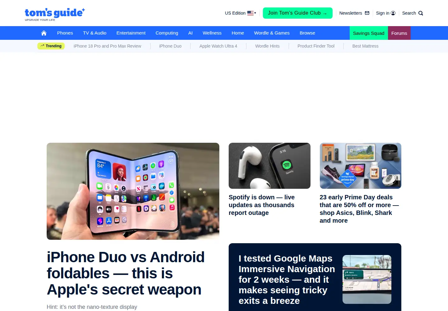 Screenshot of tomsguide.com