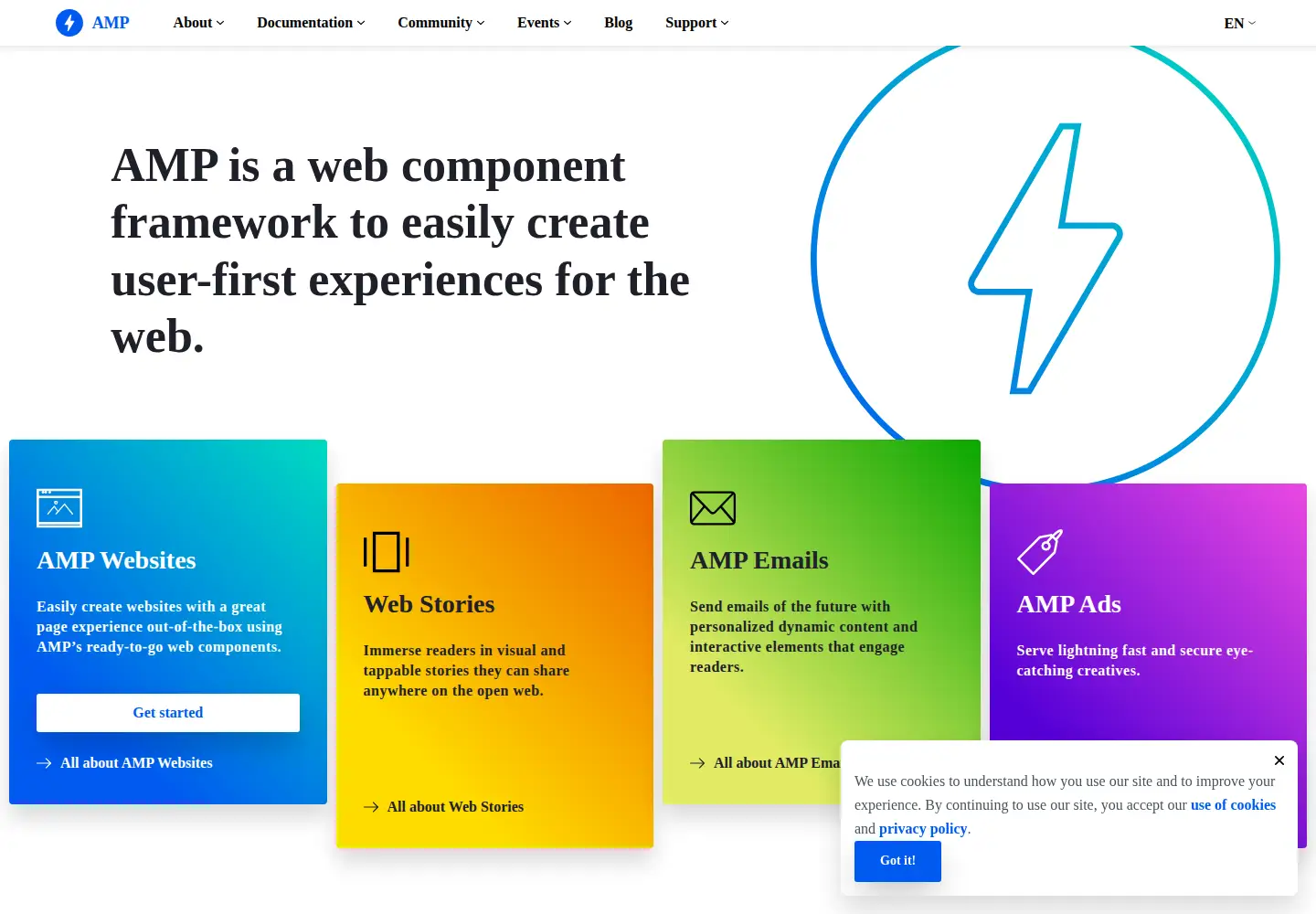 Screenshot of amp.dev