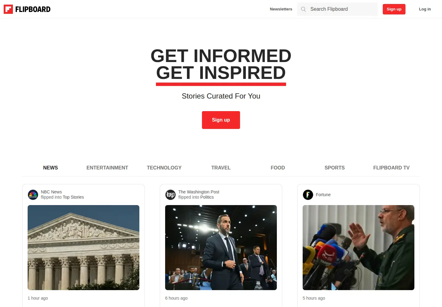 Screenshot of flipboard.com
