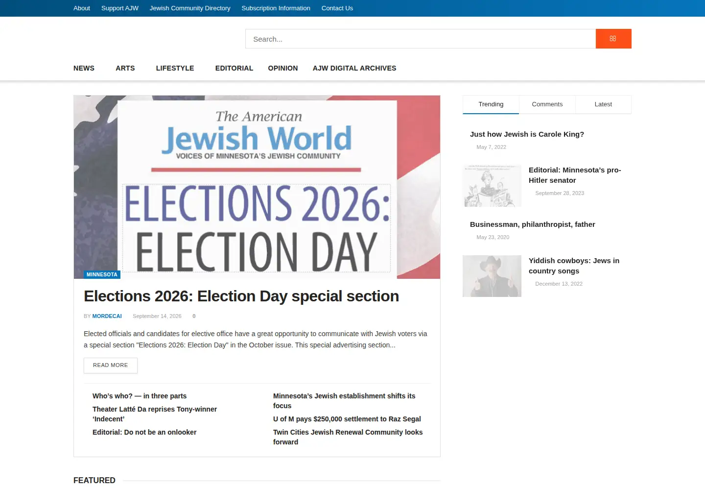 Screenshot of ajwnews.com