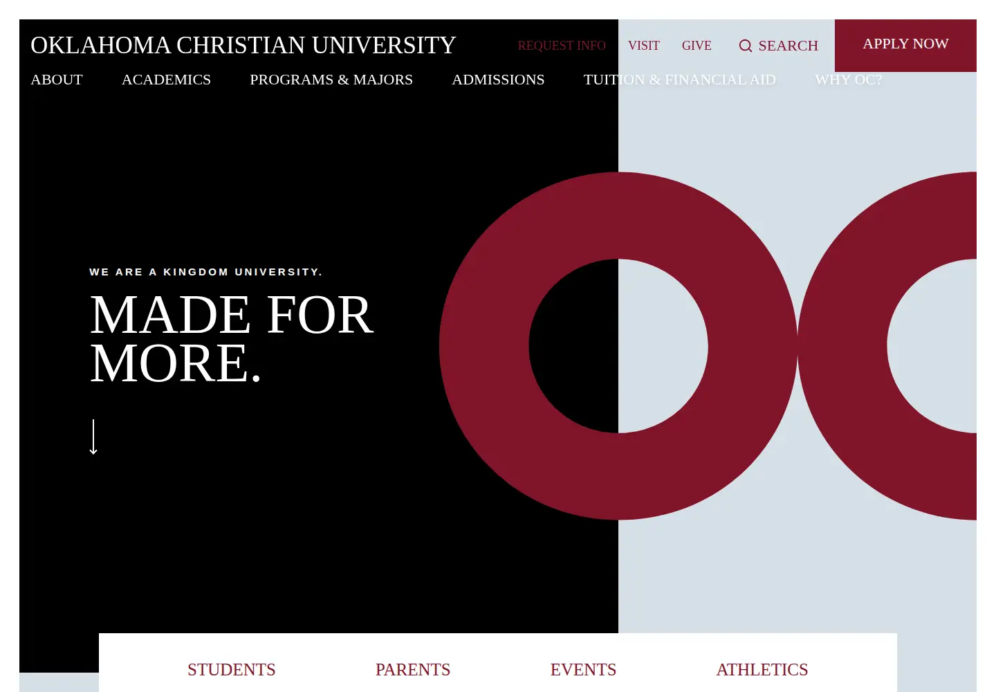 Screenshot of oc.edu