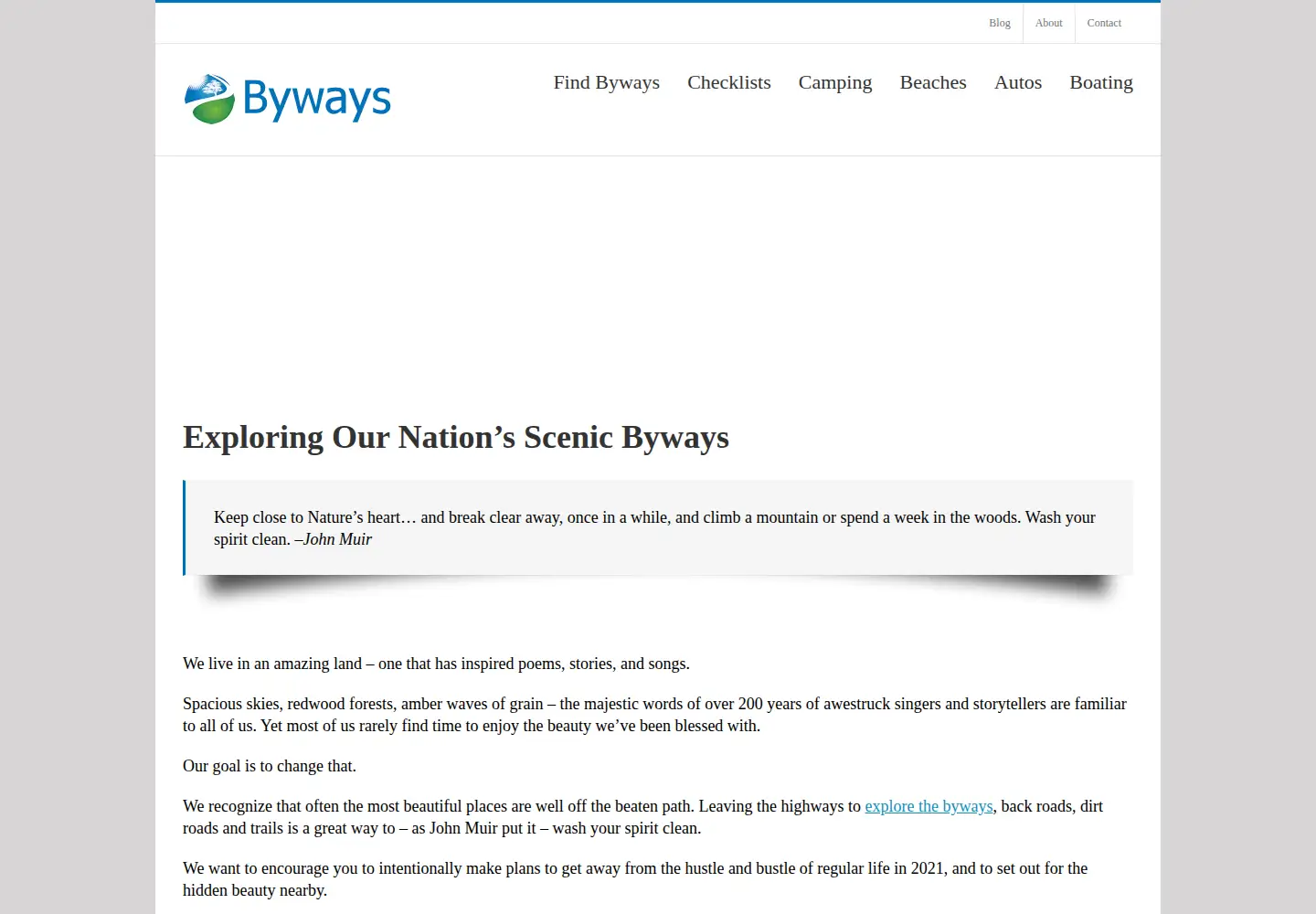 Screenshot of byways.org