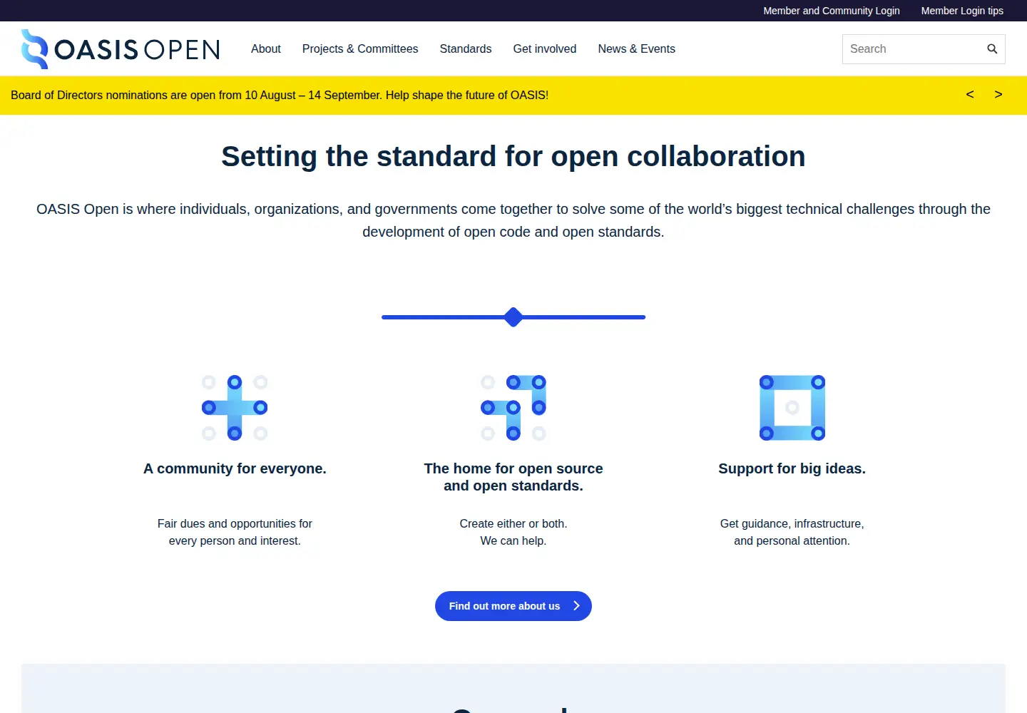 Screenshot of oasis-open.org