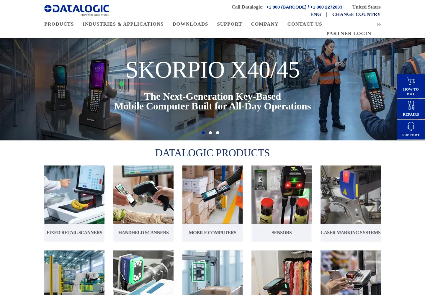 Screenshot of datalogic.com