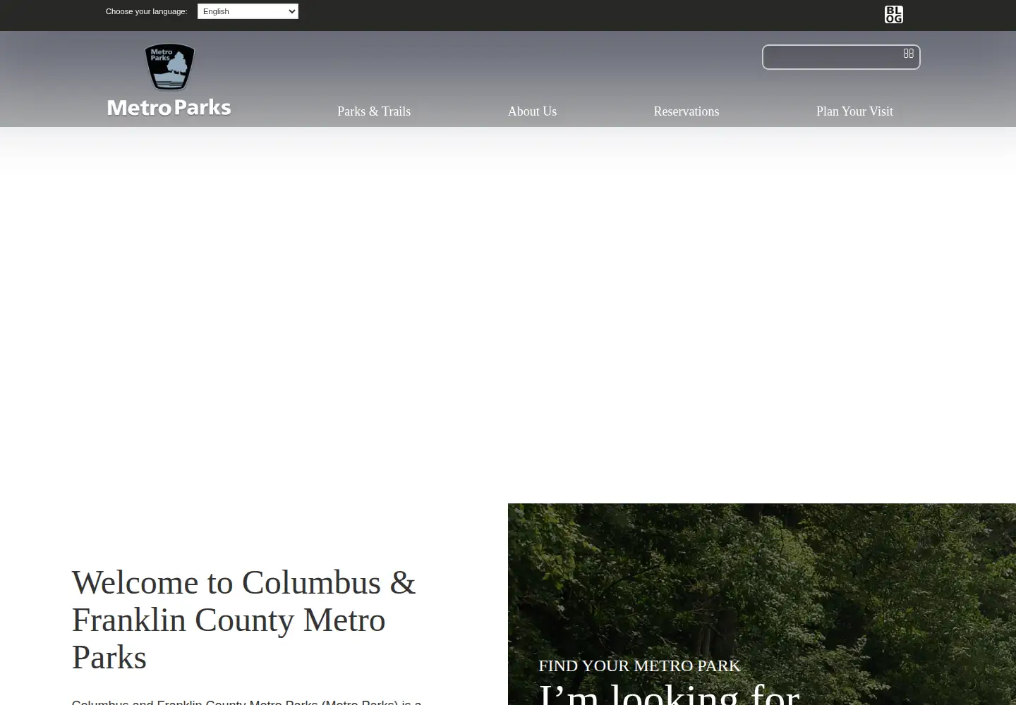 Screenshot of metroparks.net