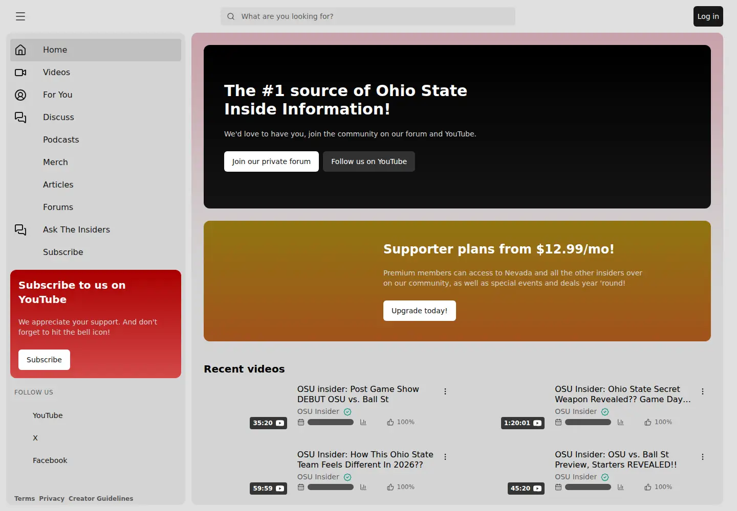 Screenshot of buckeyescoop.com