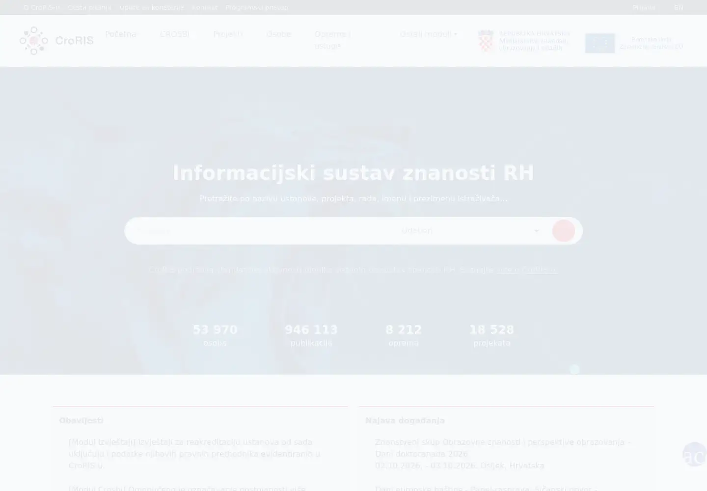 Screenshot of croris.hr