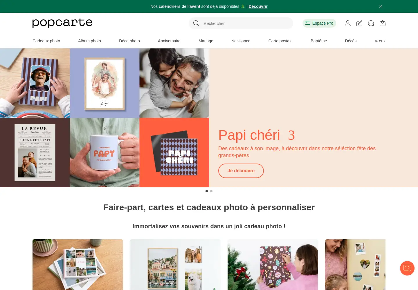 Screenshot of popcarte.com