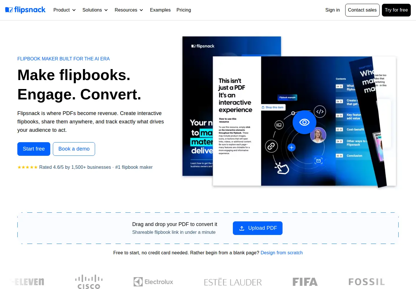 Screenshot of flipsnack.com