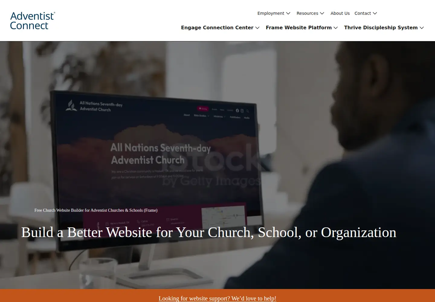 Screenshot of adventistchurch.org