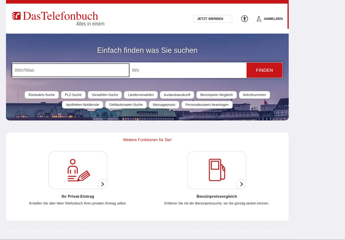 Screenshot of dastelefonbuch.de