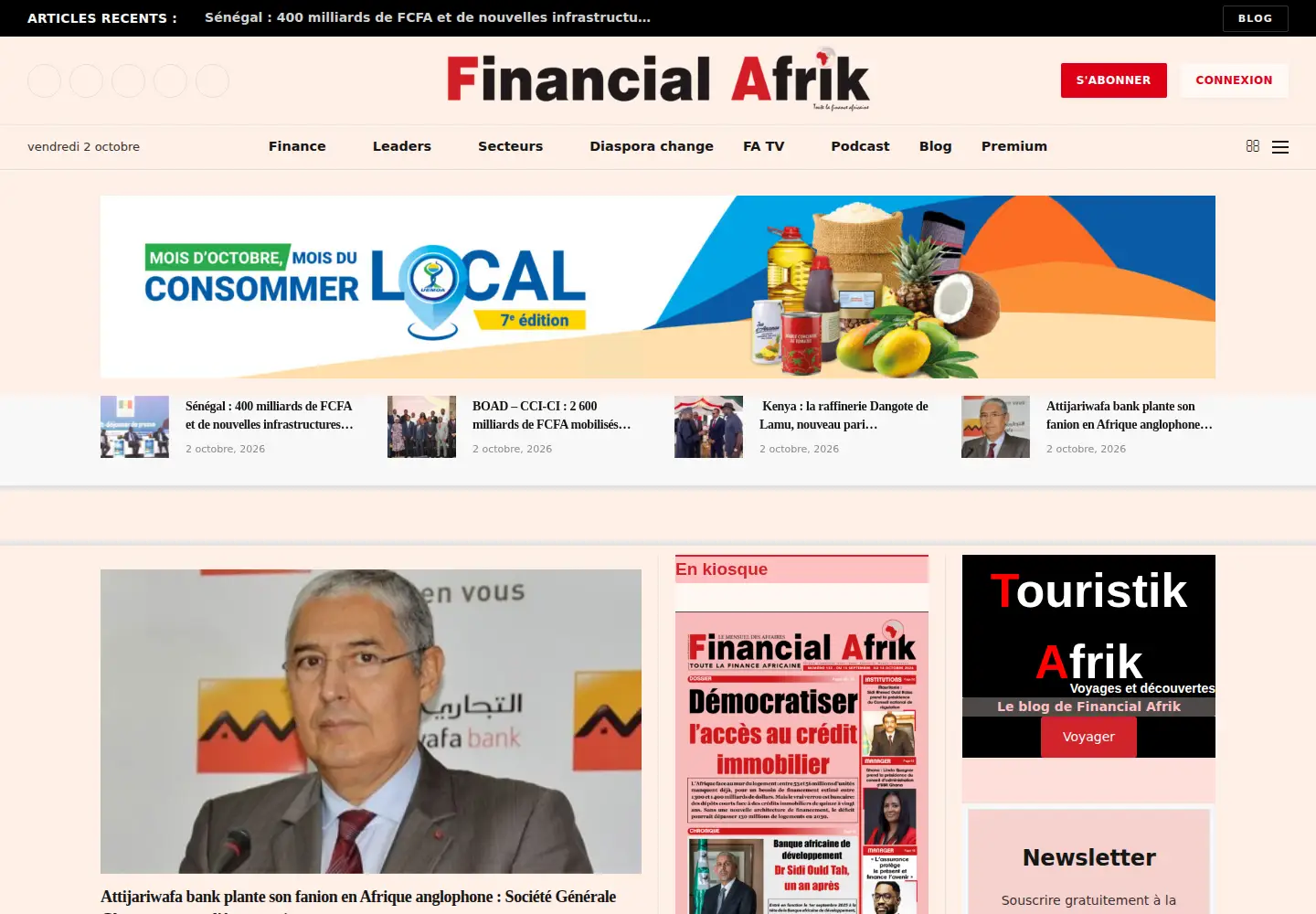 Screenshot of financialafrik.com