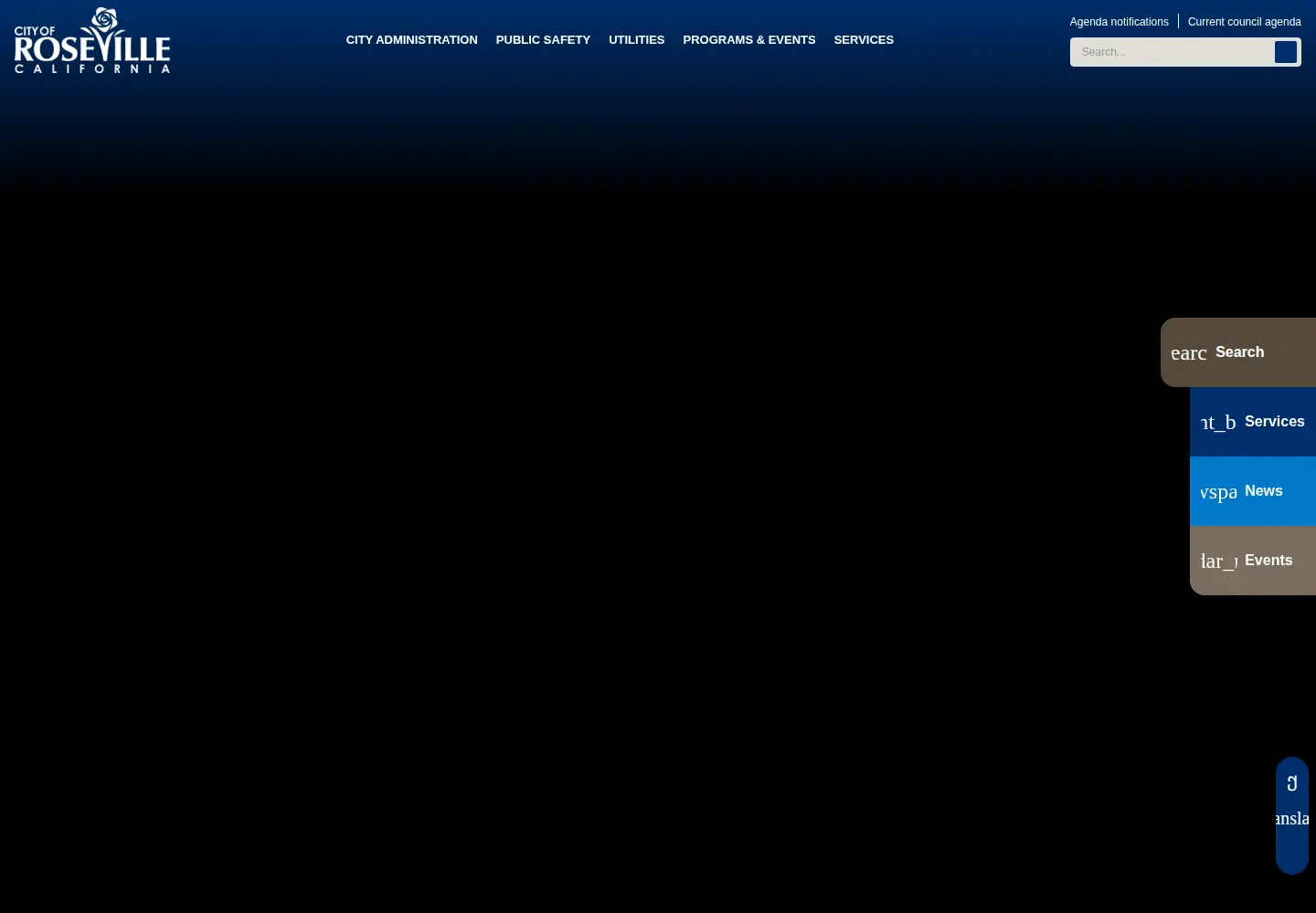 Screenshot of roseville.ca.us