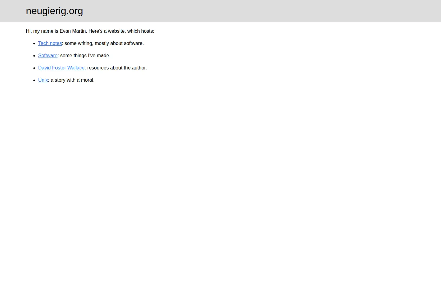 Screenshot of neugierig.org