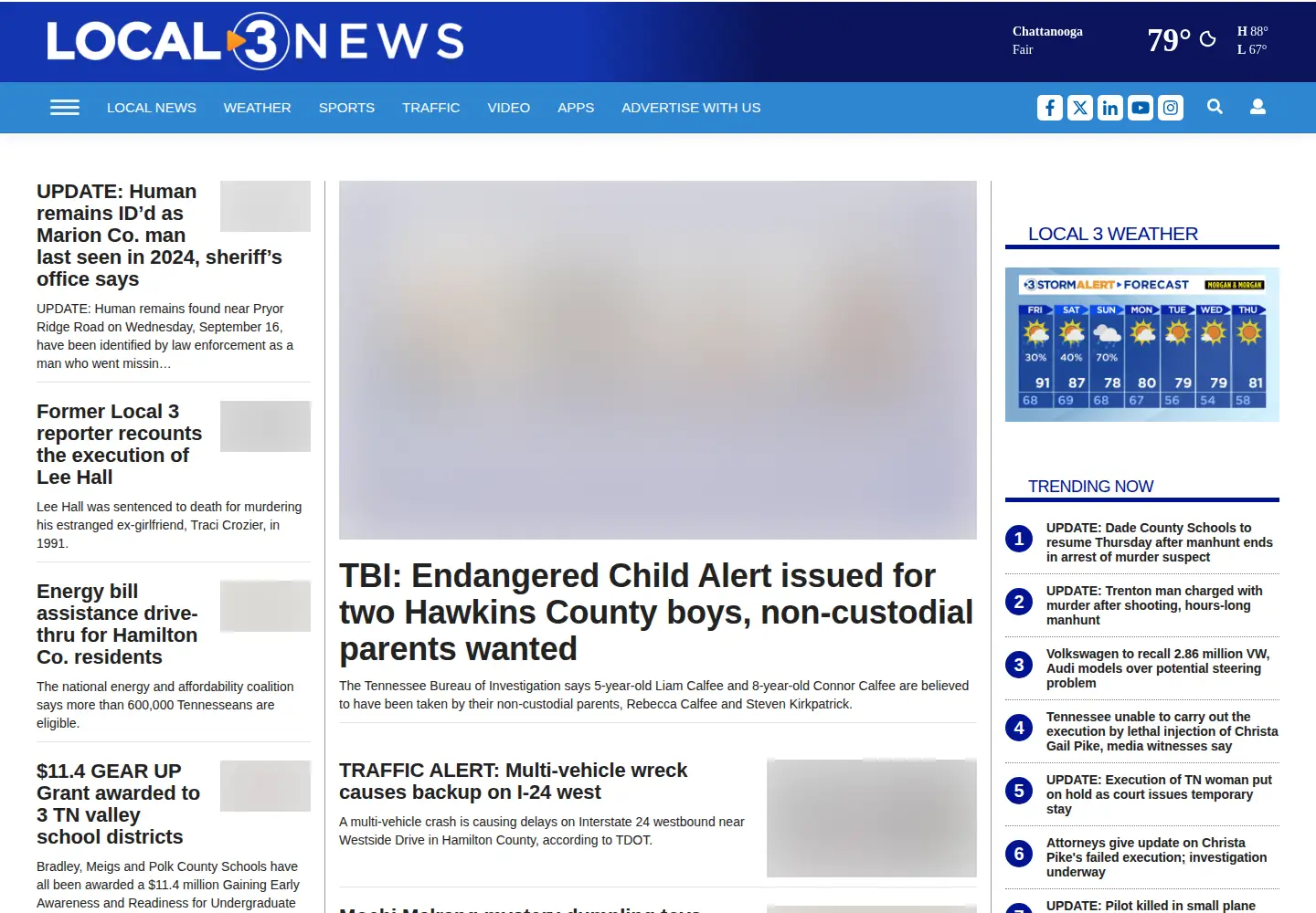 Screenshot of local3news.com