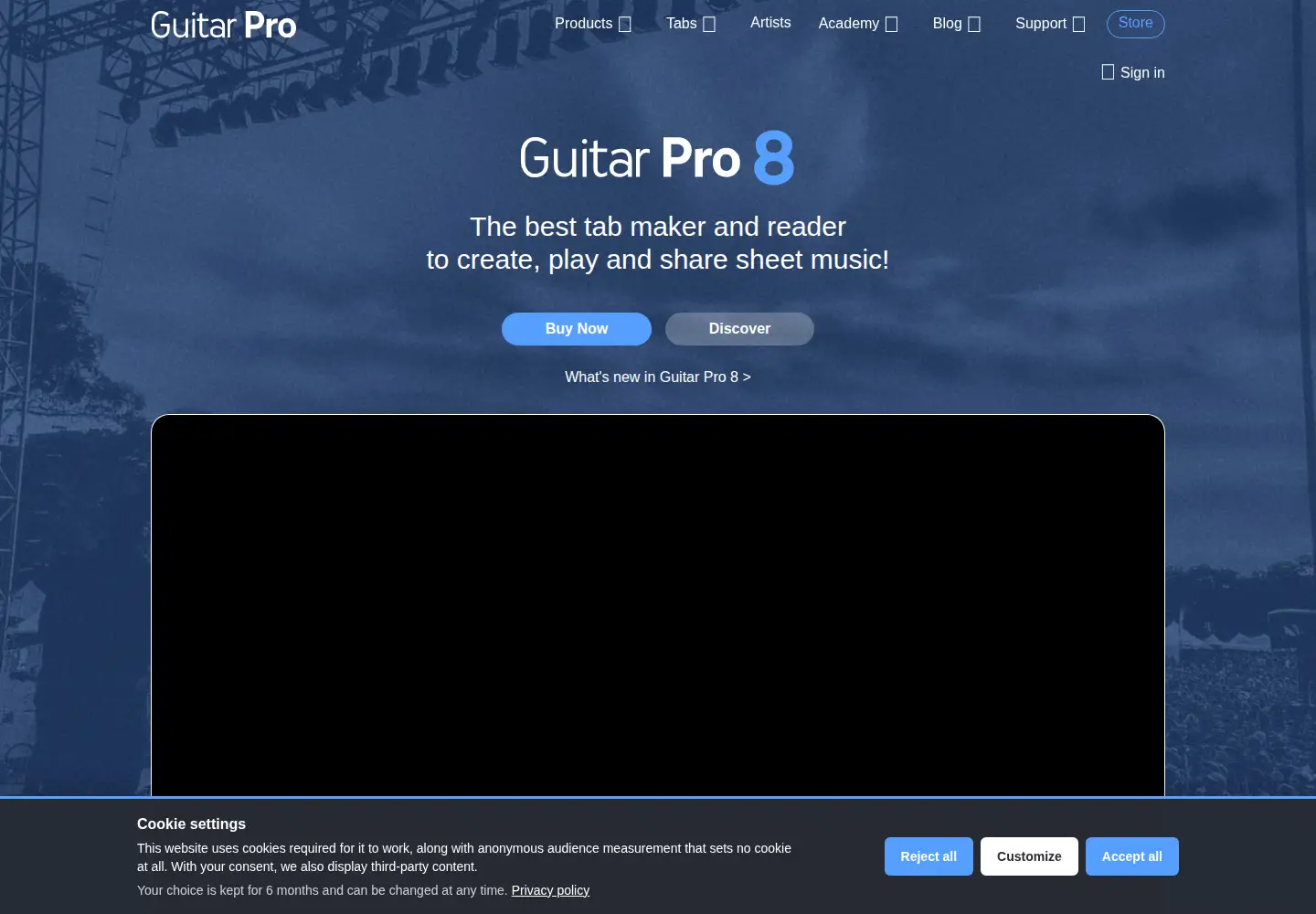 Screenshot of guitar-pro.com
