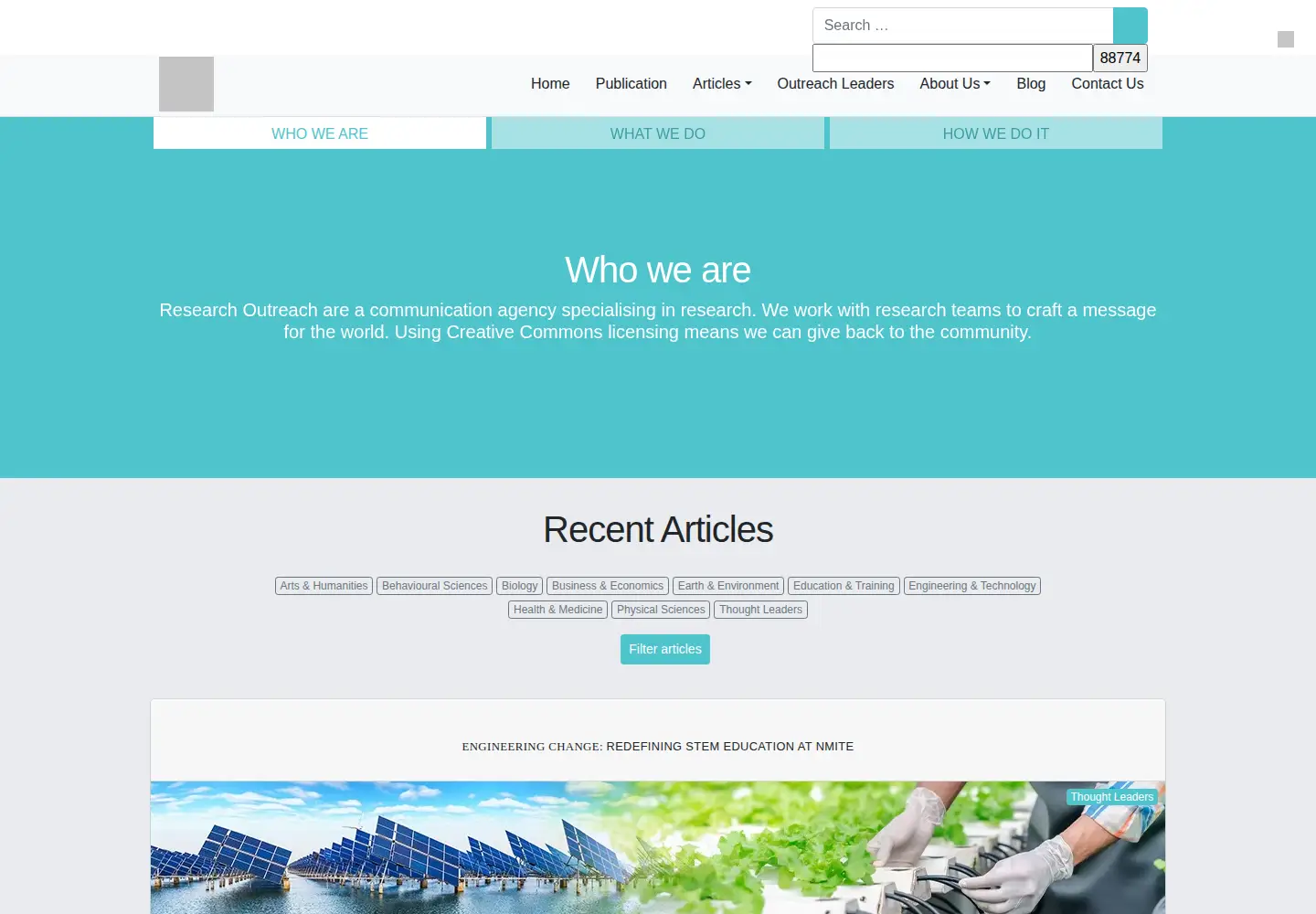 Screenshot of researchoutreach.org