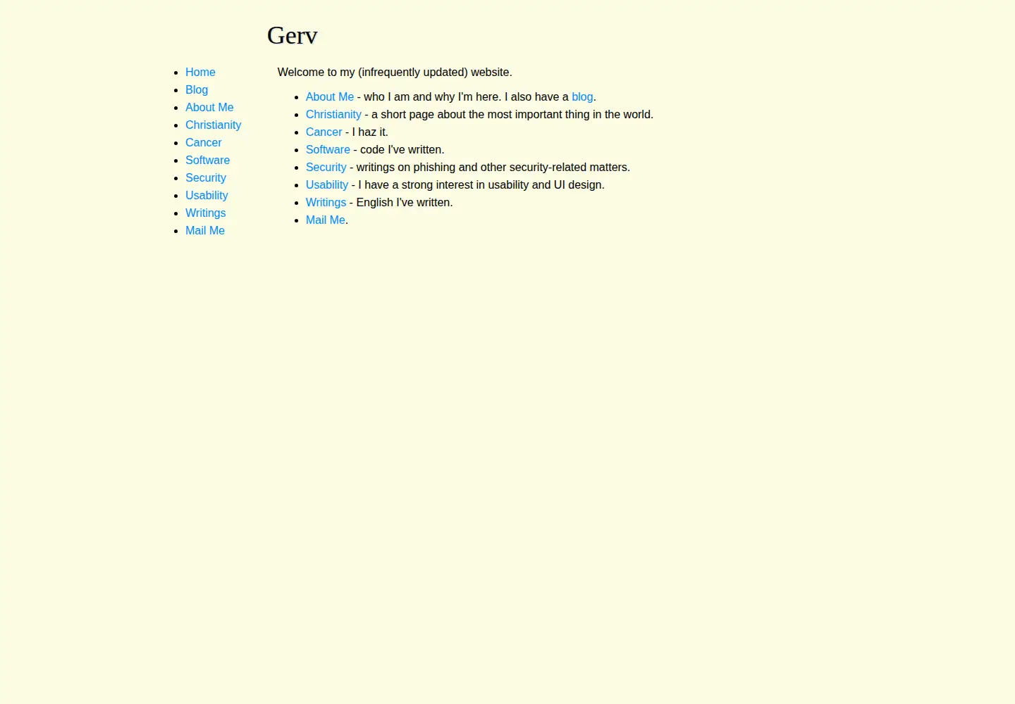 Screenshot of gerv.net