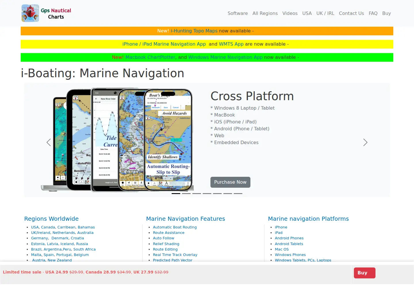 Screenshot of gpsnauticalcharts.com