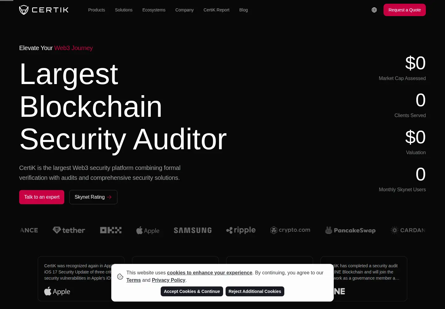 Screenshot of certik.com