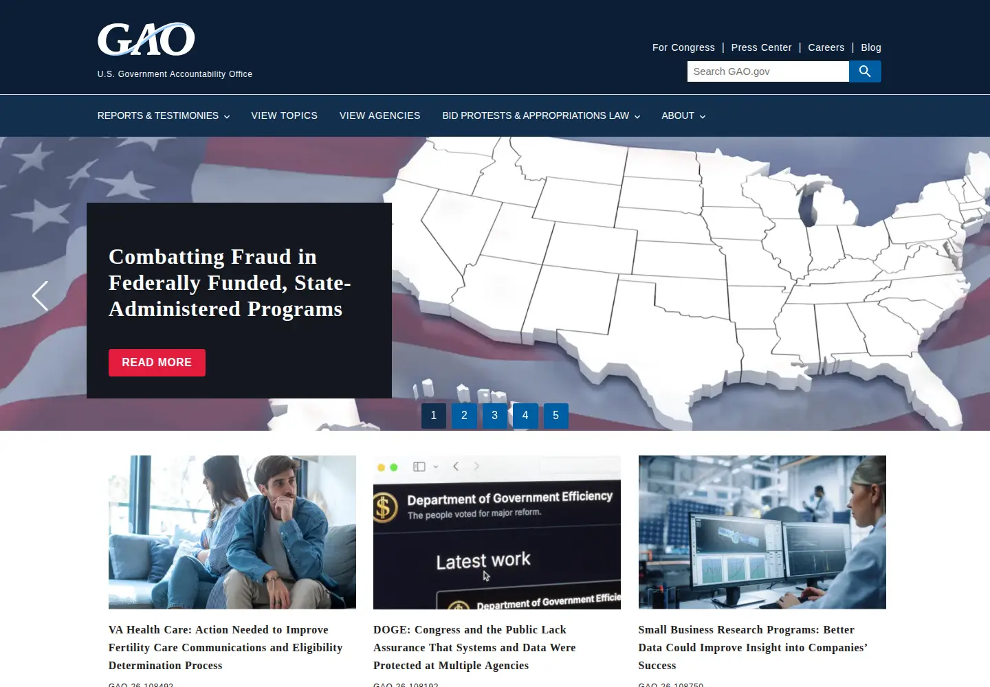Screenshot of gao.gov