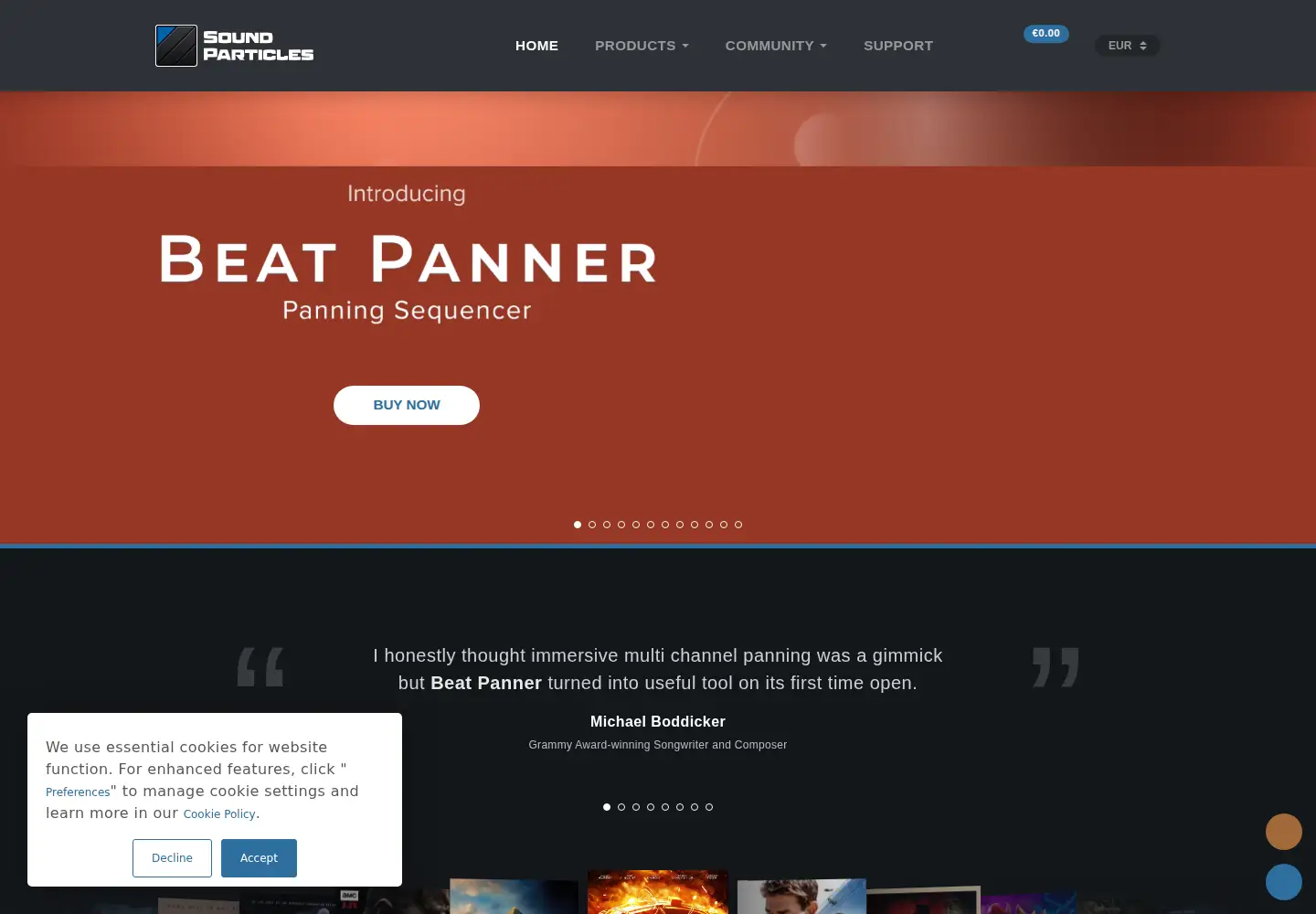Screenshot of soundparticles.com