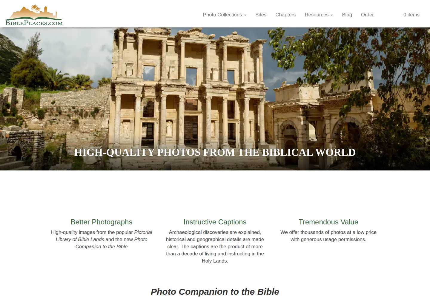 Screenshot of bibleplaces.com