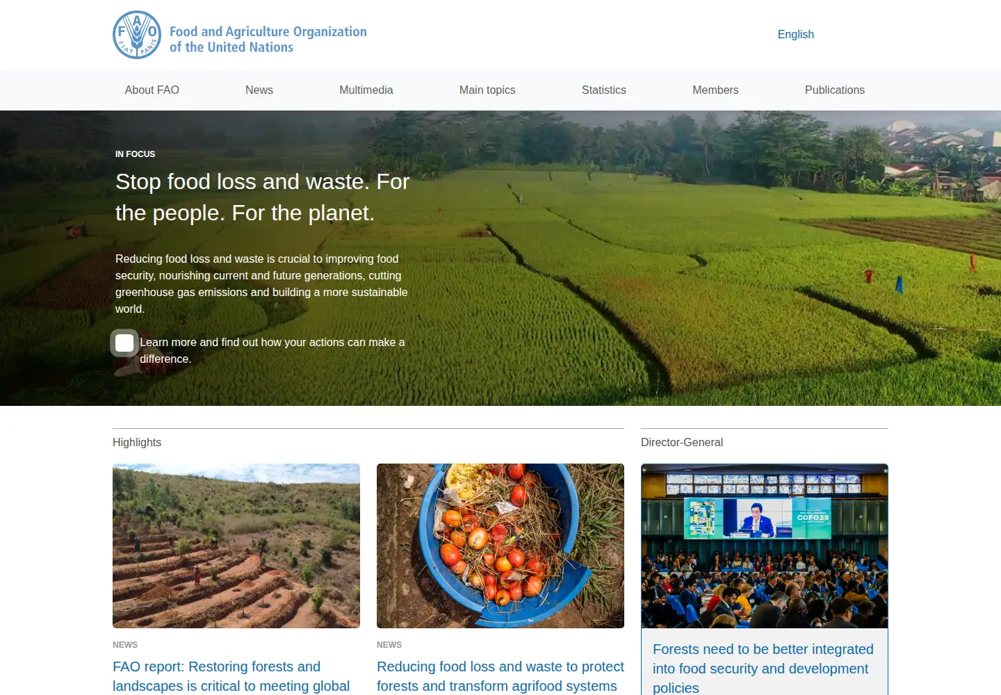 Screenshot of fao.org