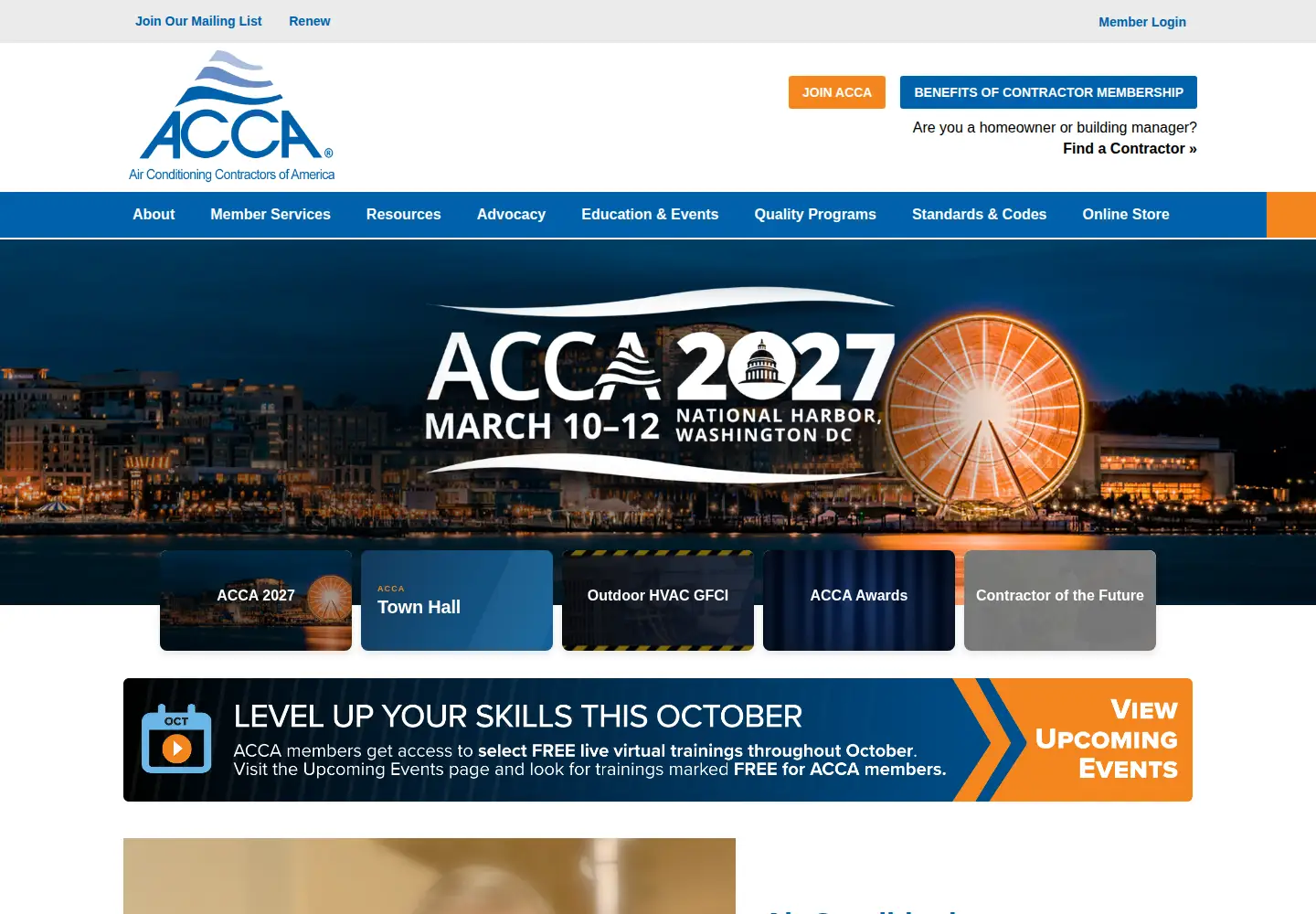 Screenshot of acca.org