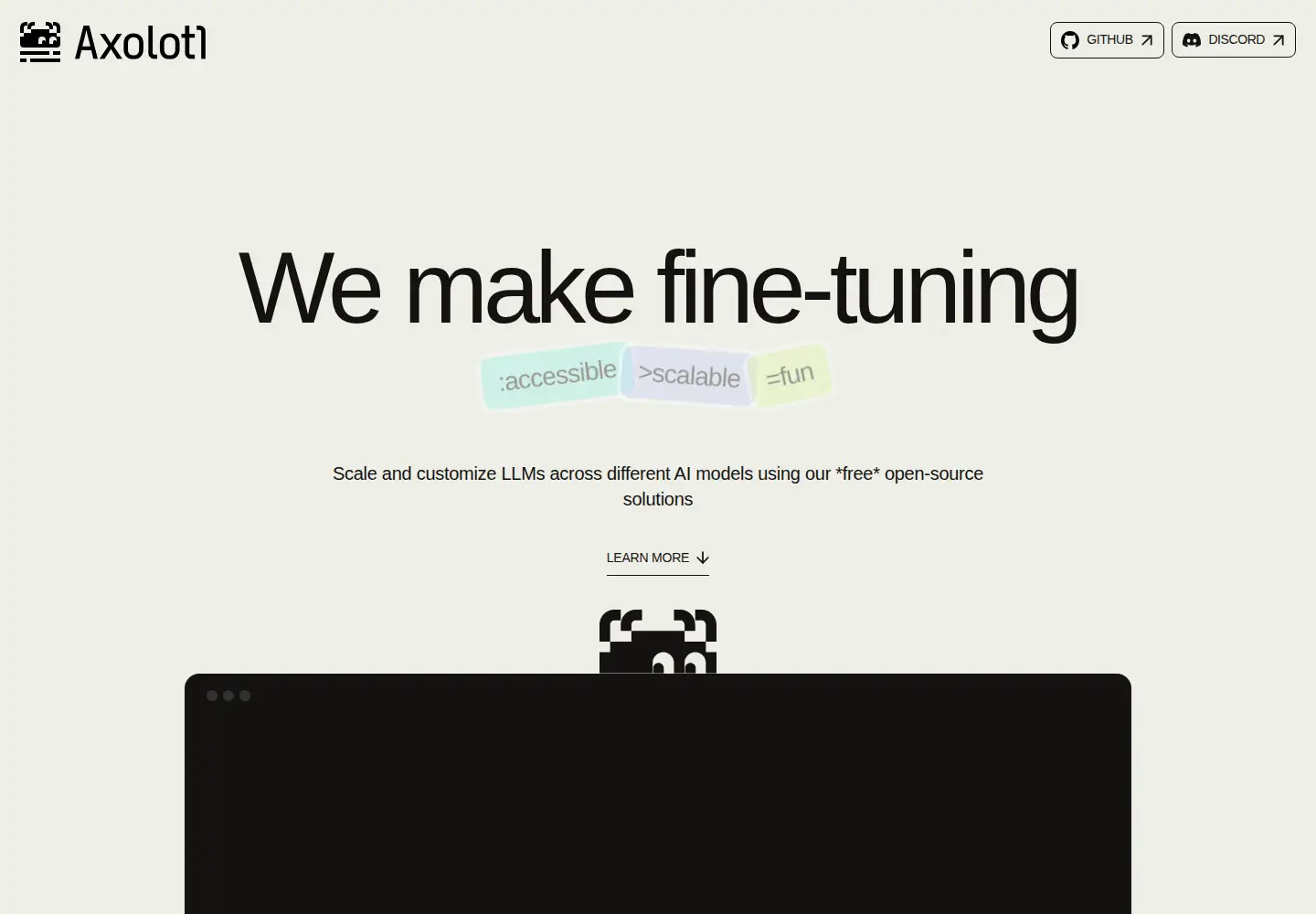 Screenshot of axolotl.ai