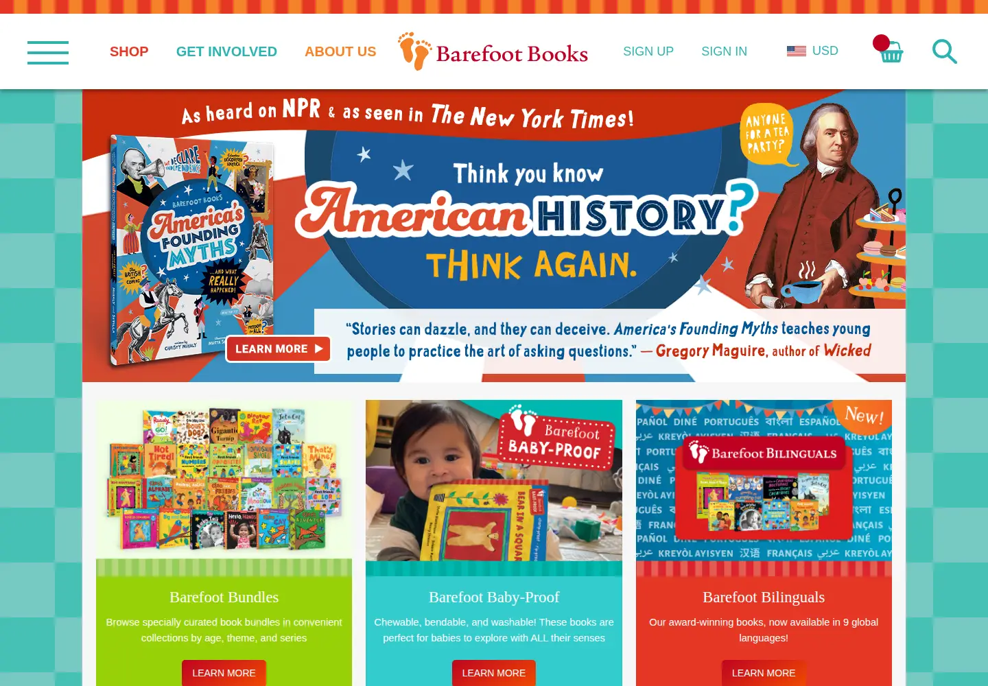 Screenshot of barefootbooks.com