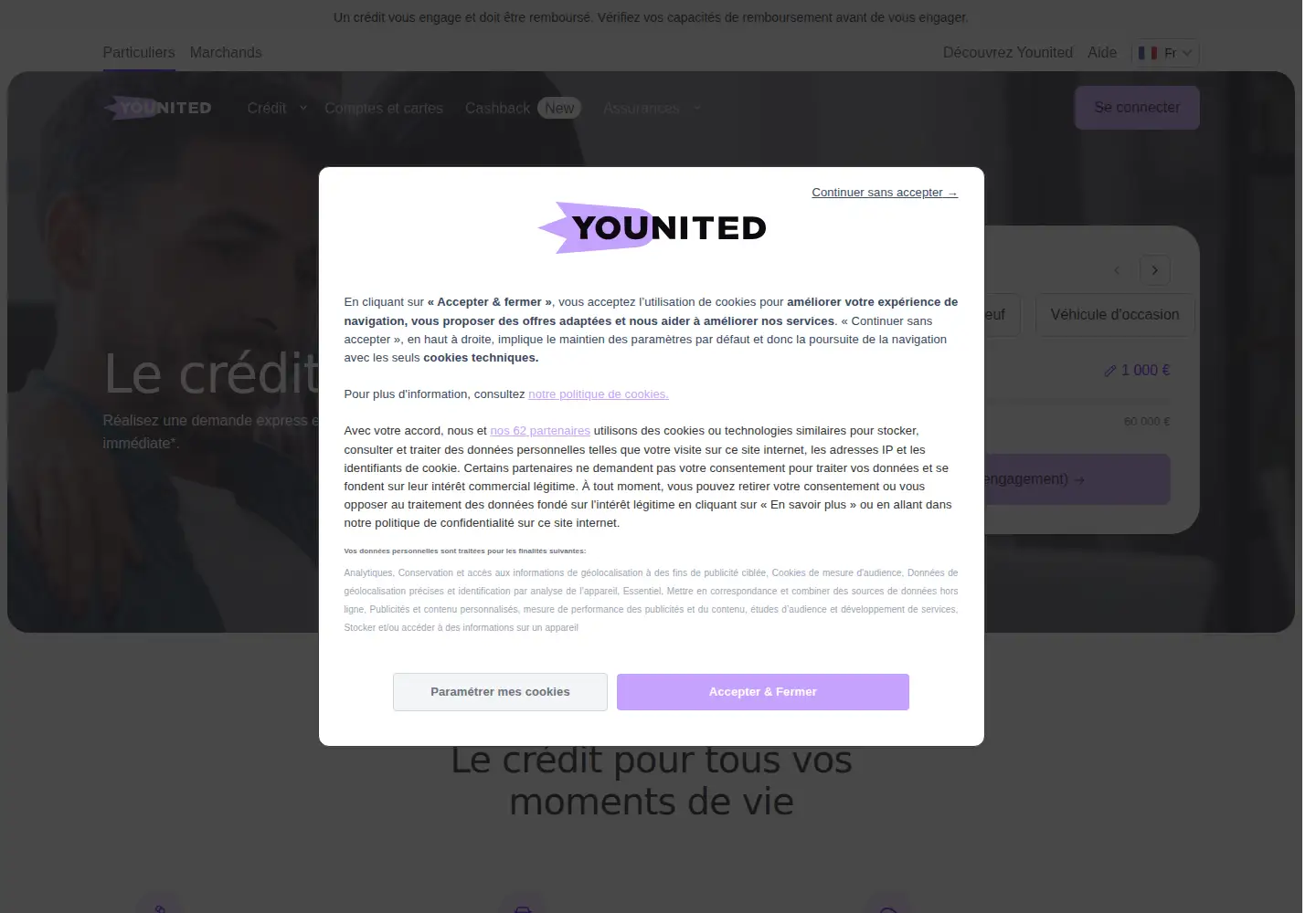 Screenshot of younited.com