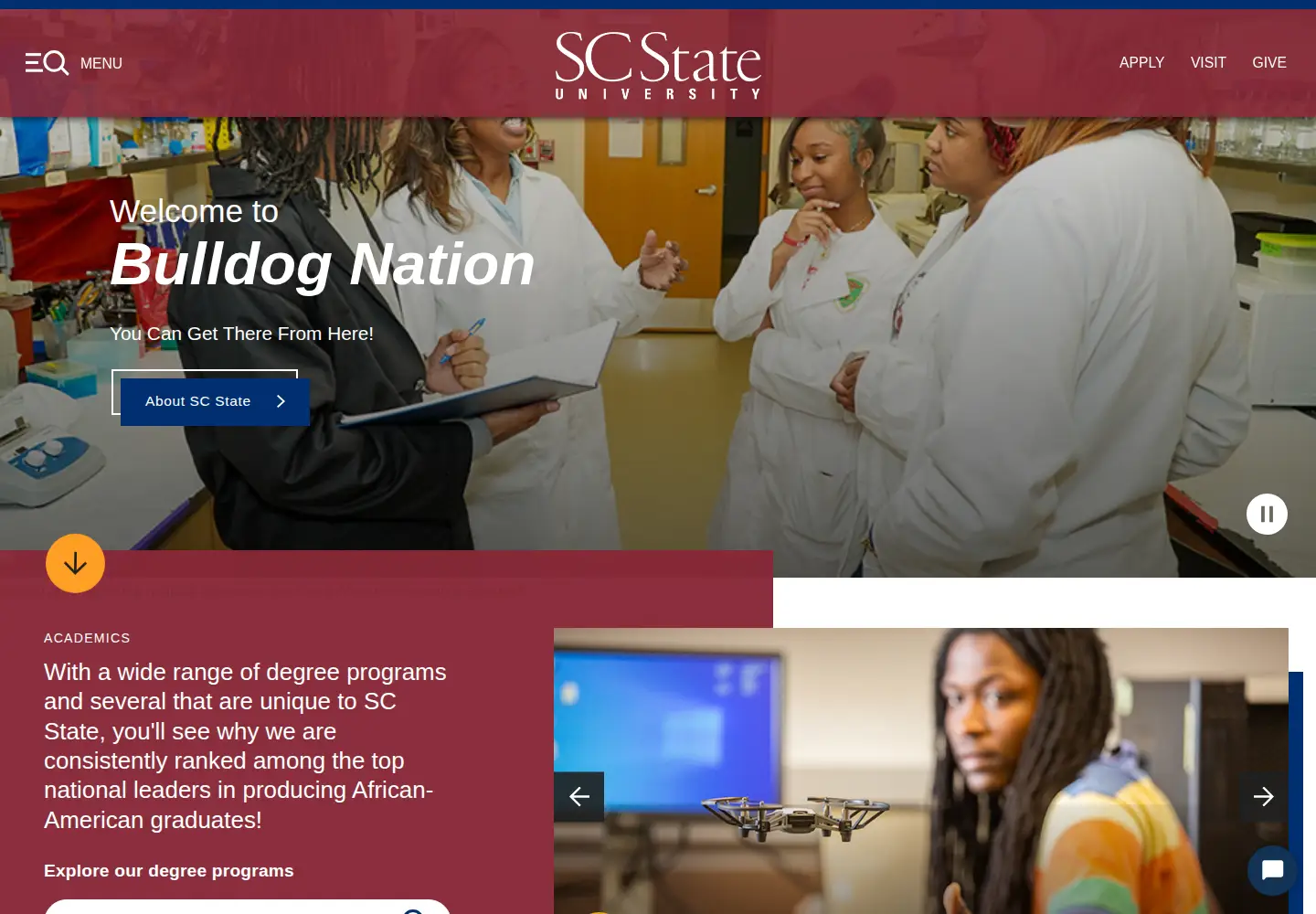 Screenshot of scsu.edu